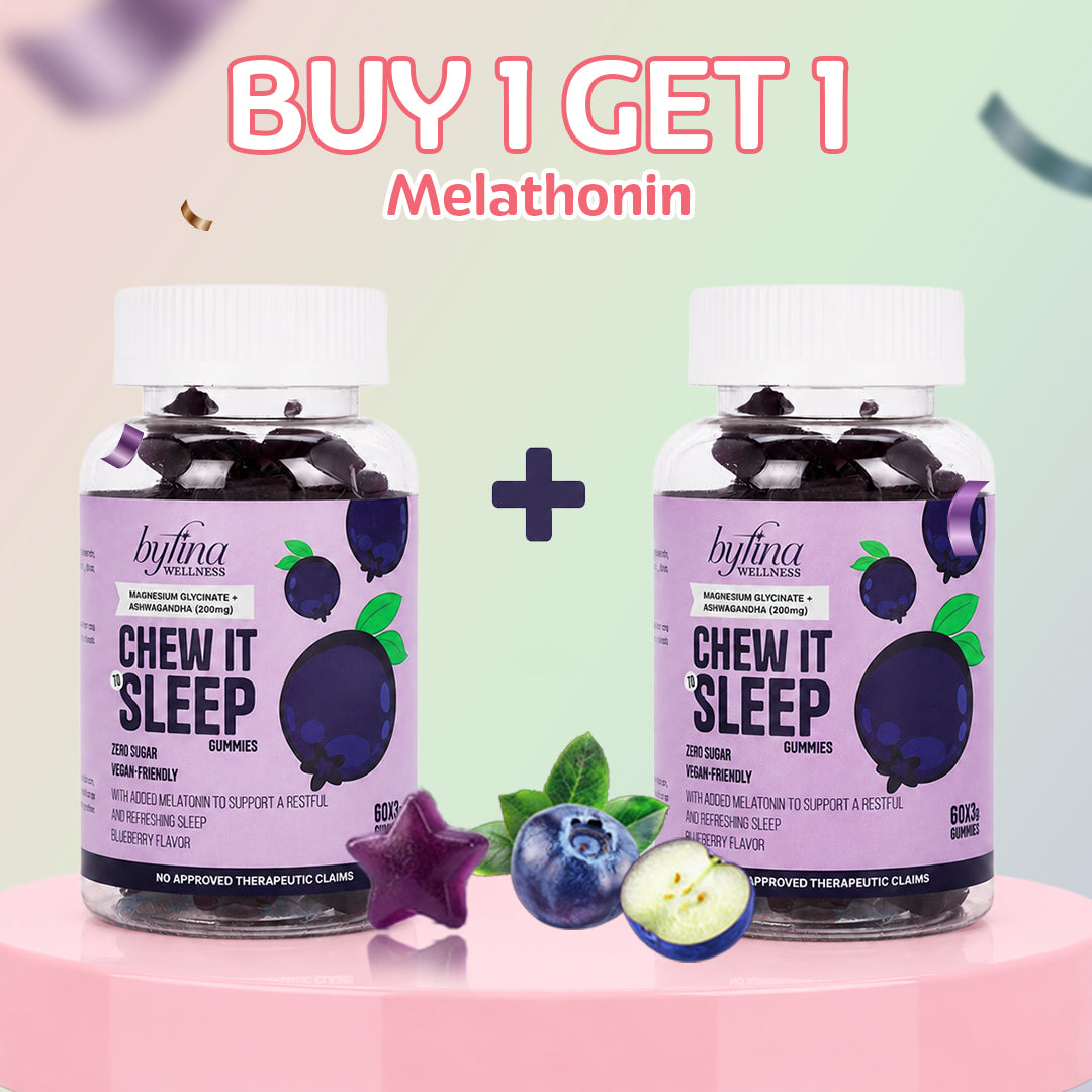 Byfina Chew It To Sleep Magnesium Glycinate + Ashwagandha Gummies for Anxiety Support & Better Sleep