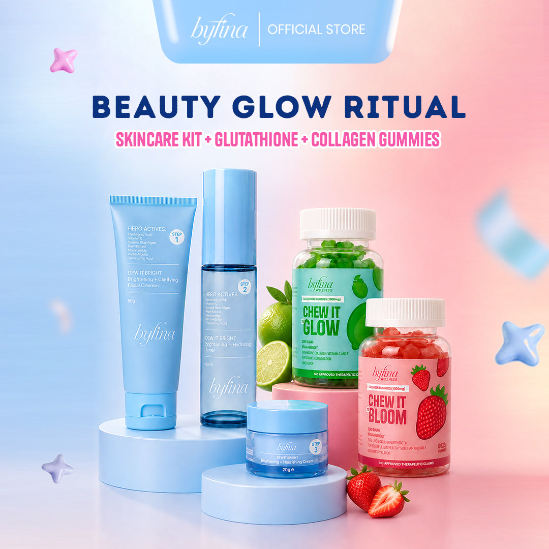 Byfina Beauty Glow Ritual Bundle | Daily Skincare Kit + Glutathione & Collagen Gummies