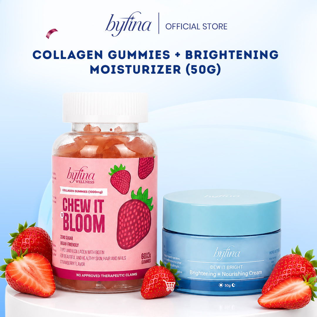 Byfina Collagen Gummies Bundle + Tone-up SPF50+PA++++ Sunscreen & Brightening Moisturizer Glow Set