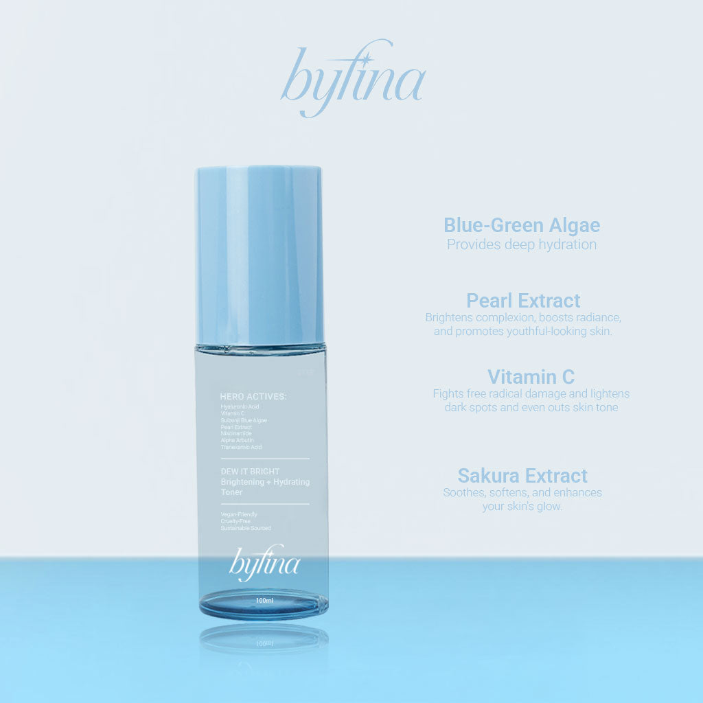 Byfina Vitamin C Brightening Facial Cleanser + Vitamin C Hydrating Mist Toner Glass Skin Duo