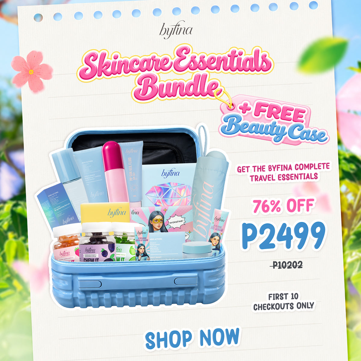 Skincare Essentials Bundle + FREE Beauty Case