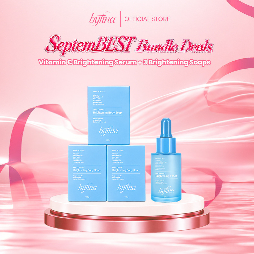 Byfina Brightening Bundle – 3 Brightening Soaps + 1 Vitamin C Serum