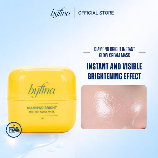 Byfina Brightening Cream Mask | Instant Glow Radiance Mask for Dull Skin & Uneven Skin Tone (75g)