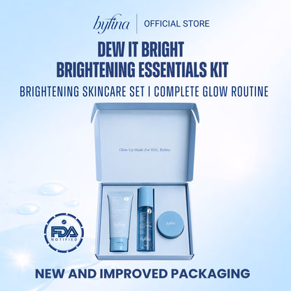 Byfina Brightening Skincare Set with Vitamin C | Cleanser Toner Moisturizer for Dull Skin Glow
