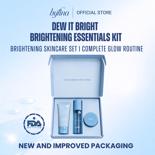 Byfina Brightening Skincare Set with Vitamin C | Cleanser Toner Moisturizer for Dull Skin Glow