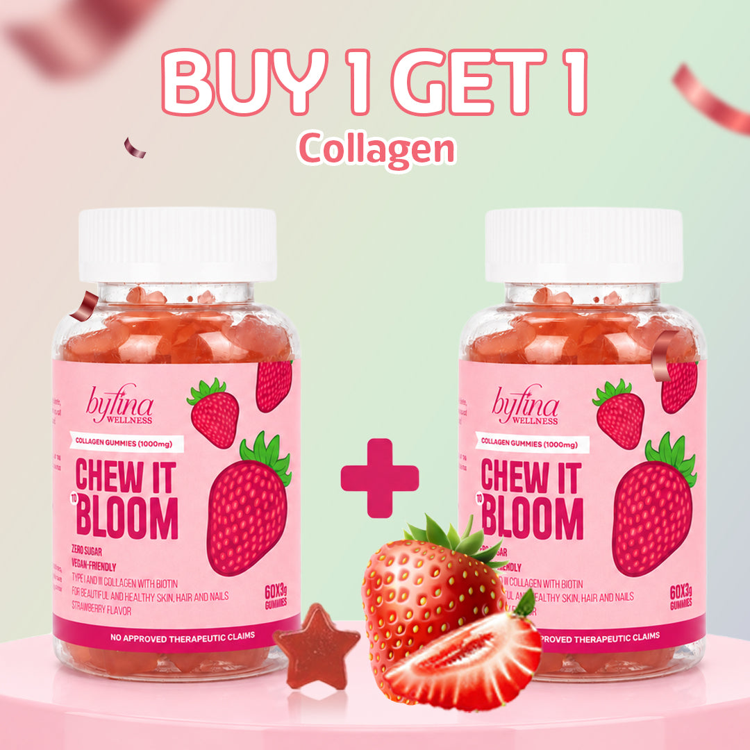 Byfina 60s Glutathione Collagen Gummies Bright Skin Anti Aging | Ashwagandha Melatonin Less Stress