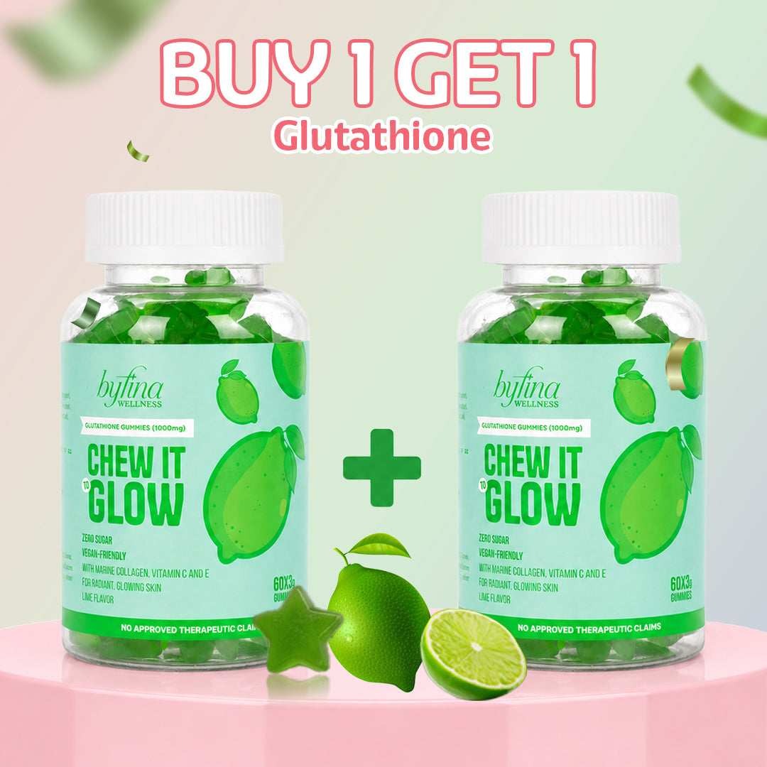 Byfina 60s Glutathione Collagen Gummies Bright Skin Anti Aging | Ashwagandha Melatonin Less Stress
