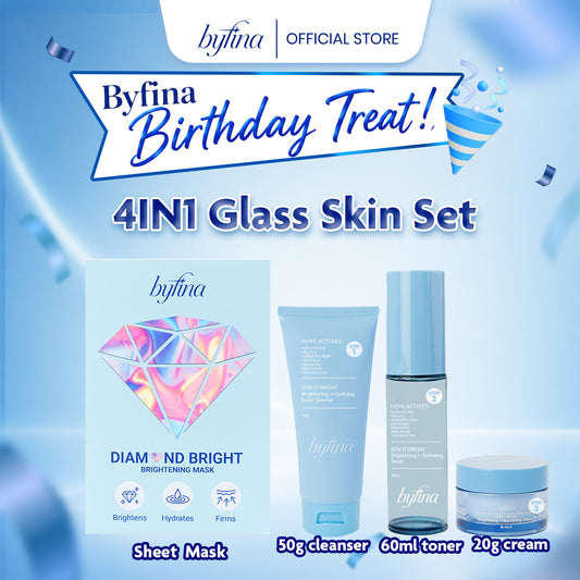 Byfina Essentials Kit + Sheet Mask | Hydration Glow & Skin Brightening Starter Set