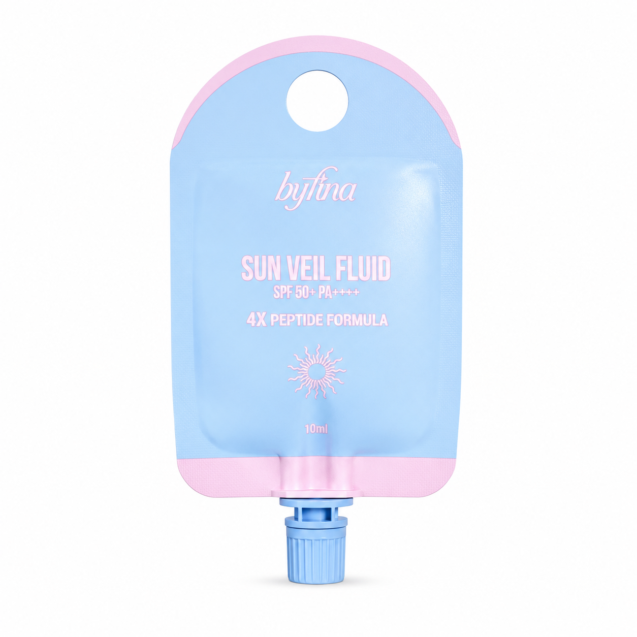 Byfina Tone-Up Sunscreen Sachet SPF50+ PA++++ | Lightweight Sun Veil Fluid with Soft Matte Finish (10ml)