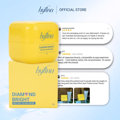 Byfina Brightening Cream Mask | Instant Glow Radiance Mask for Dull Skin & Uneven Skin Tone (75g)