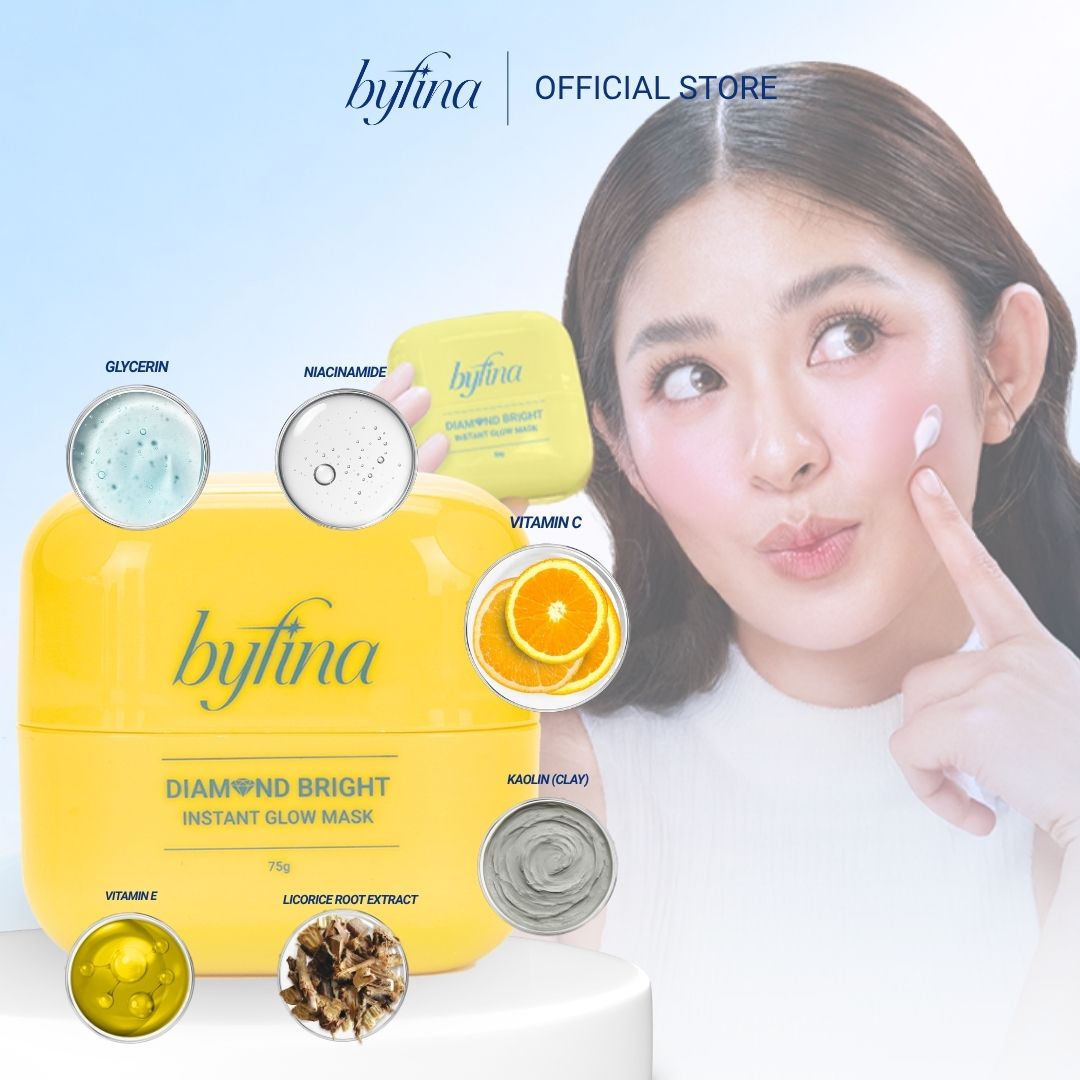 Byfina Brightening Cream Mask | Instant Glow Radiance Mask for Dull Skin & Uneven Skin Tone (75g)