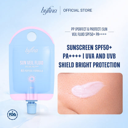 [LIMITED STOCK] Byfina Tone-Up Sunscreen Sachet SPF50+ PA++++ | Lightweight Sun Veil Fluid with Soft Matte Finish (10ml)