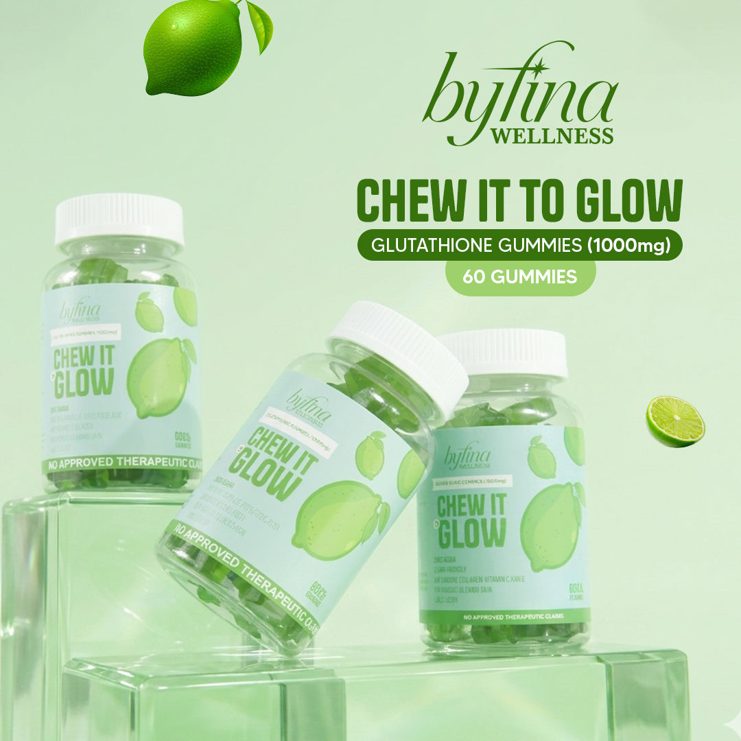 Byfina 60s Glutathione Collagen Gummies Bright Skin Anti Aging | Ashwagandha Melatonin Less Stress