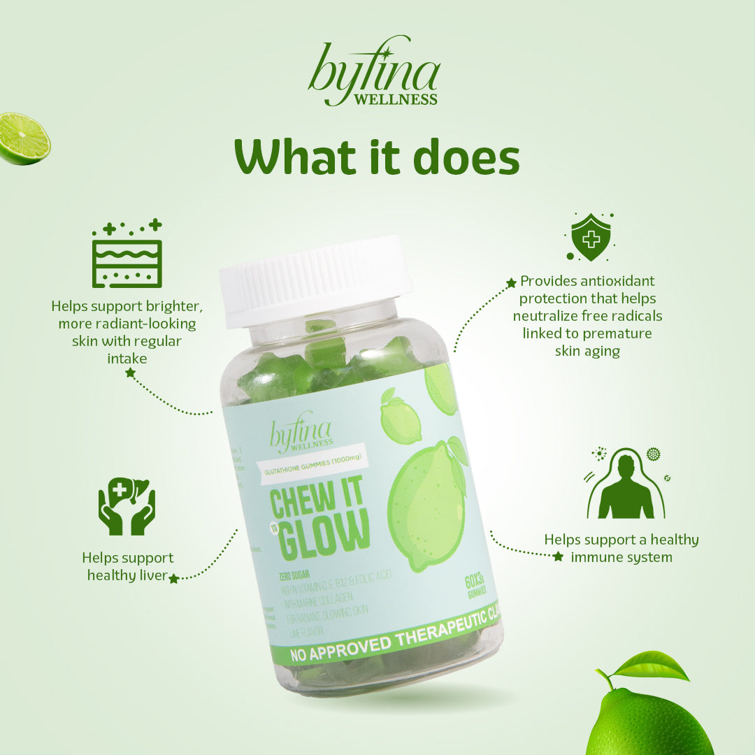 Byfina 60s Glutathione Collagen Gummies Bright Skin Anti Aging