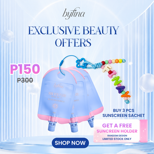 [LIMITED STOCK] Byfina Tone-Up Sunscreen Sachet SPF50+ PA++++ | Lightweight Sun Veil Fluid with Soft Matte Finish (10ml)