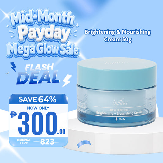 Byfina Brightening Moisturizer with Ceramide, Vitamin C & Blue Algae for Glow & Barrier Repair (50g)