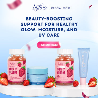 Byfina Collagen Gummies Bundle + Tone-up SPF50+PA++++ Sunscreen & Brightening Moisturizer Glow Set