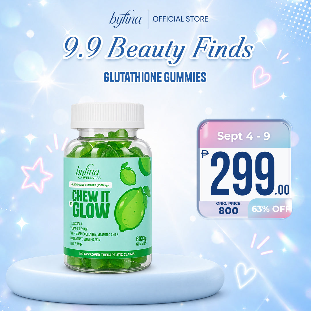Byfina 60s Glutathione Collagen Gummies Bright Skin Anti Aging | Ashwagandha Melatonin Less Stress