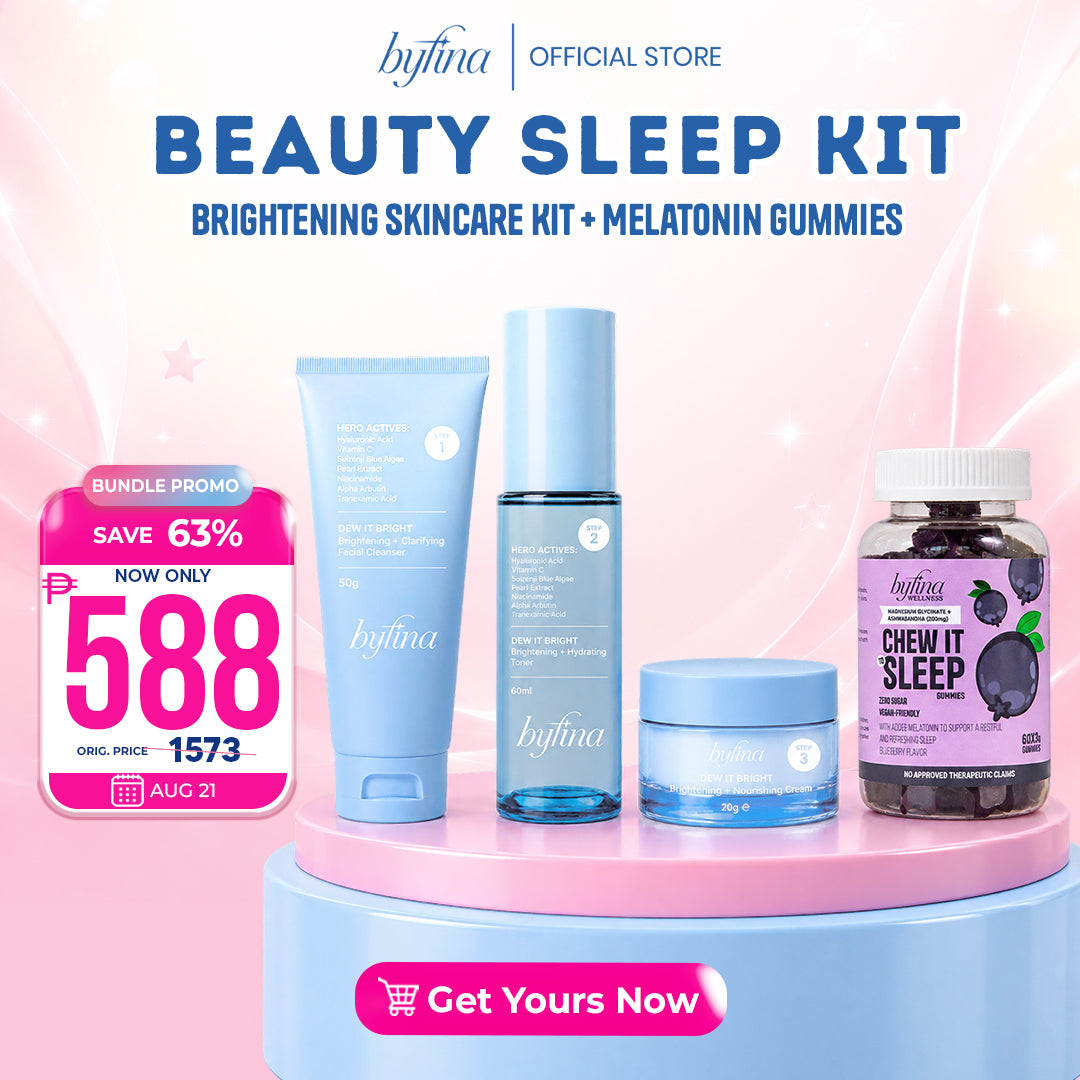 Byfina Beauty Sleep Kit | Daily Skincare Kit + Melatonin Ashwagandha Gummies