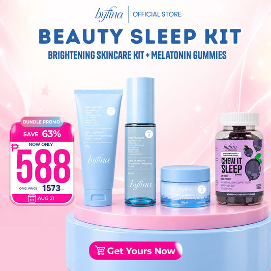 Byfina Beauty Sleep Kit | Daily Skincare Kit + Melatonin Ashwagandha Gummies