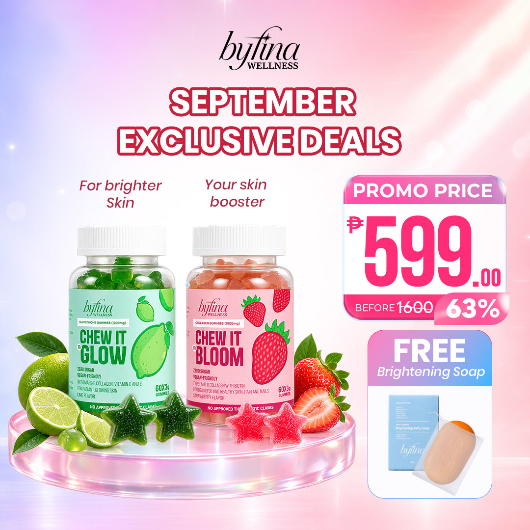 Byfina 60s Glutathione Collagen Gummies Bright Skin Anti Aging | Ashwagandha Melatonin Less Stress