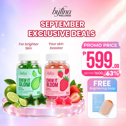 Byfina 60s Glutathione Collagen Gummies Bright Skin Anti Aging | Ashwagandha Melatonin Less Stress