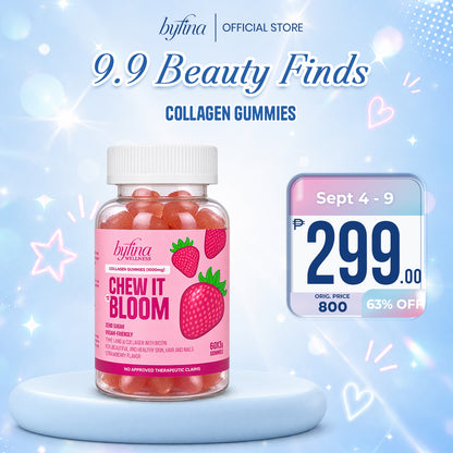 Byfina 60s Glutathione Collagen Gummies Bright Skin Anti Aging | Ashwagandha Melatonin Less Stress
