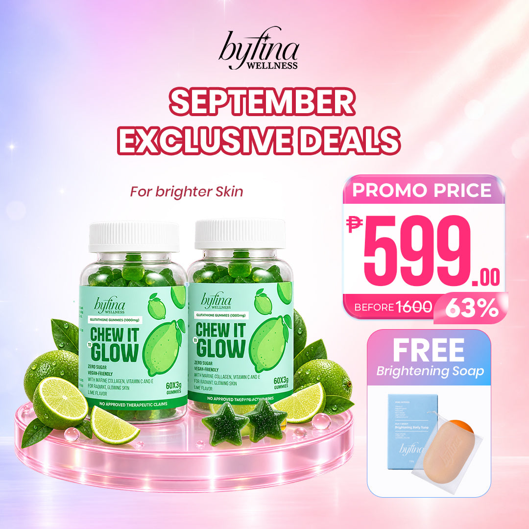 Byfina 60s Glutathione Collagen Gummies Bright Skin Anti Aging | Ashwagandha Melatonin Less Stress