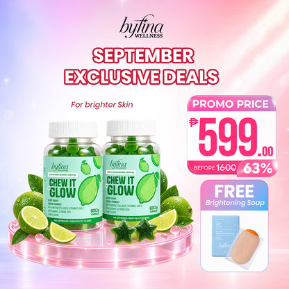 Byfina 60s Glutathione Collagen Gummies Bright Skin Anti Aging | Ashwagandha Melatonin Less Stress