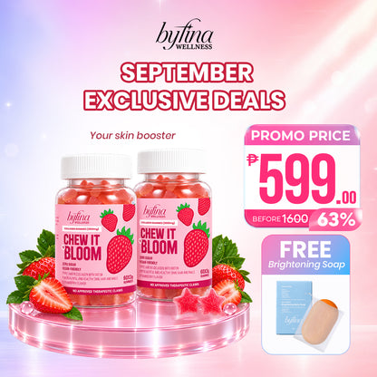 Byfina 60s Glutathione Collagen Gummies Bright Skin Anti Aging | Ashwagandha Melatonin Less Stress