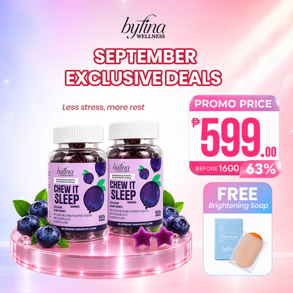 Byfina 60s Glutathione Collagen Gummies Bright Skin Anti Aging | Ashwagandha Melatonin Less Stress