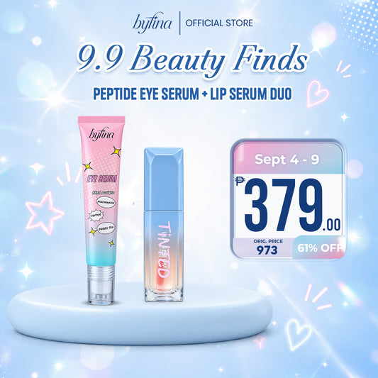 Byfina Eye Serum + Peptide Lip Serum Set | For Dark Circles, Puffy Eyes & Hydrated Lips