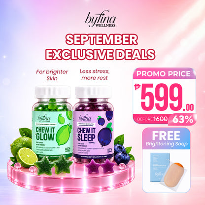 Byfina 60s Glutathione Collagen Gummies Bright Skin Anti Aging | Ashwagandha Melatonin Less Stress