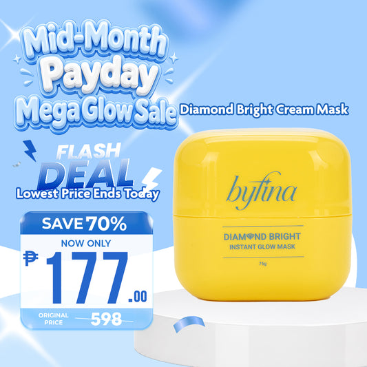 Byfina Brightening Cream Mask | Instant Glow Radiance Mask for Dull Skin & Uneven Skin Tone (75g)
