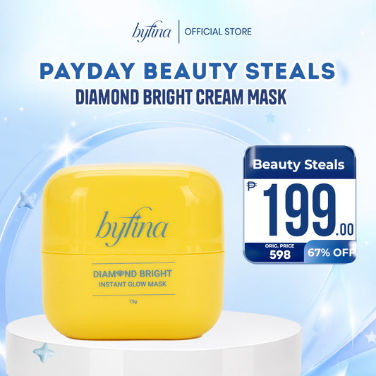 Byfina Brightening Cream Mask | Instant Glow Radiance Mask for Dull Skin & Uneven Skin Tone (75g)