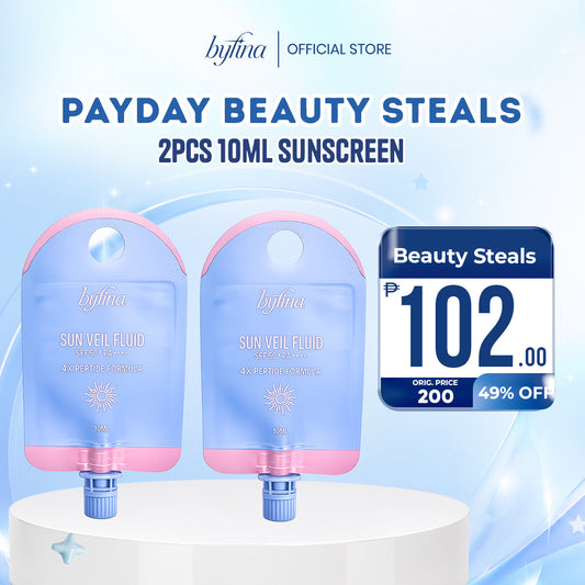 [LIMITED STOCK] Byfina Tone-Up Sunscreen Sachet SPF50+ PA++++ | Lightweight Sun Veil Fluid with Soft Matte Finish (10ml)