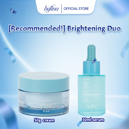 Byfina Brightening Serum + Nourishing Cream Ceramide Vitamin C for Glow Dark Spots & Barrier