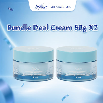 Byfina Brightening Moisturizer with Ceramide, Vitamin C & Blue Algae for Glow & Barrier Repair (50g)