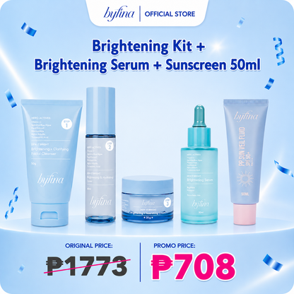 Byfina Brightening Starter Skincare Kit, Serum Sunscreen Set | For Dark Spots Glow Routine