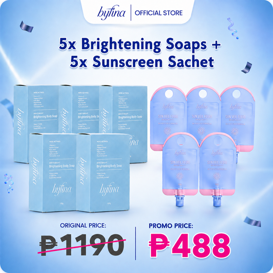 Byfina 5x Brightening Soap + 5x Sunscreen Sachet SPF50+ PA++++