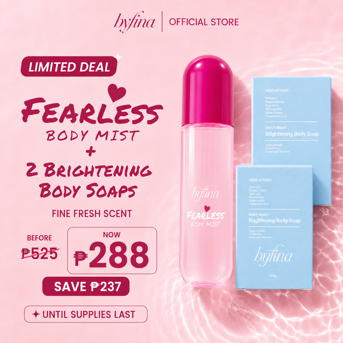 [NEW] Byfina Fearless Body Mist – Long-Lasting | Fresh Scent | Everyday Perfume Spray | 100ml