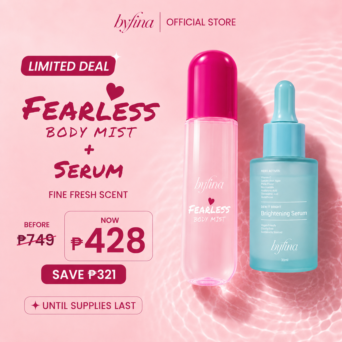 [NEW] Byfina Fearless Body Mist – Long-Lasting | Fresh Scent | Everyday Perfume Spray | 100ml