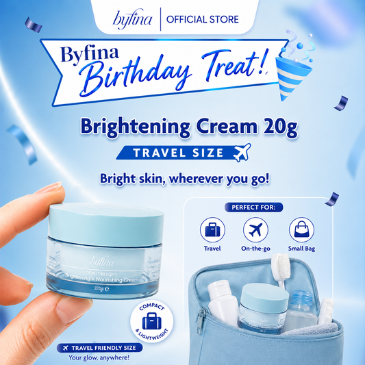 Byfina Travel Size Brightening Moisturizer with Ceramide & Vitamin C | Glow Hydrating Cream (20g)