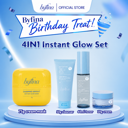 Byfina Brightening Cream Mask | Instant Glow Radiance Mask for Dull Skin & Uneven Skin Tone (75g)