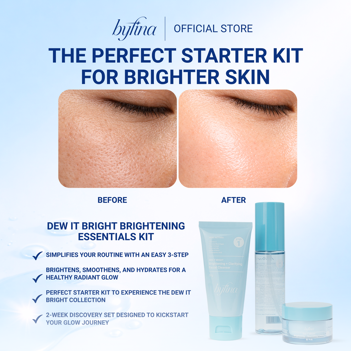 Byfina Scent & Brightening Set | Fearless Body Mist + Brightening Skincare Kit