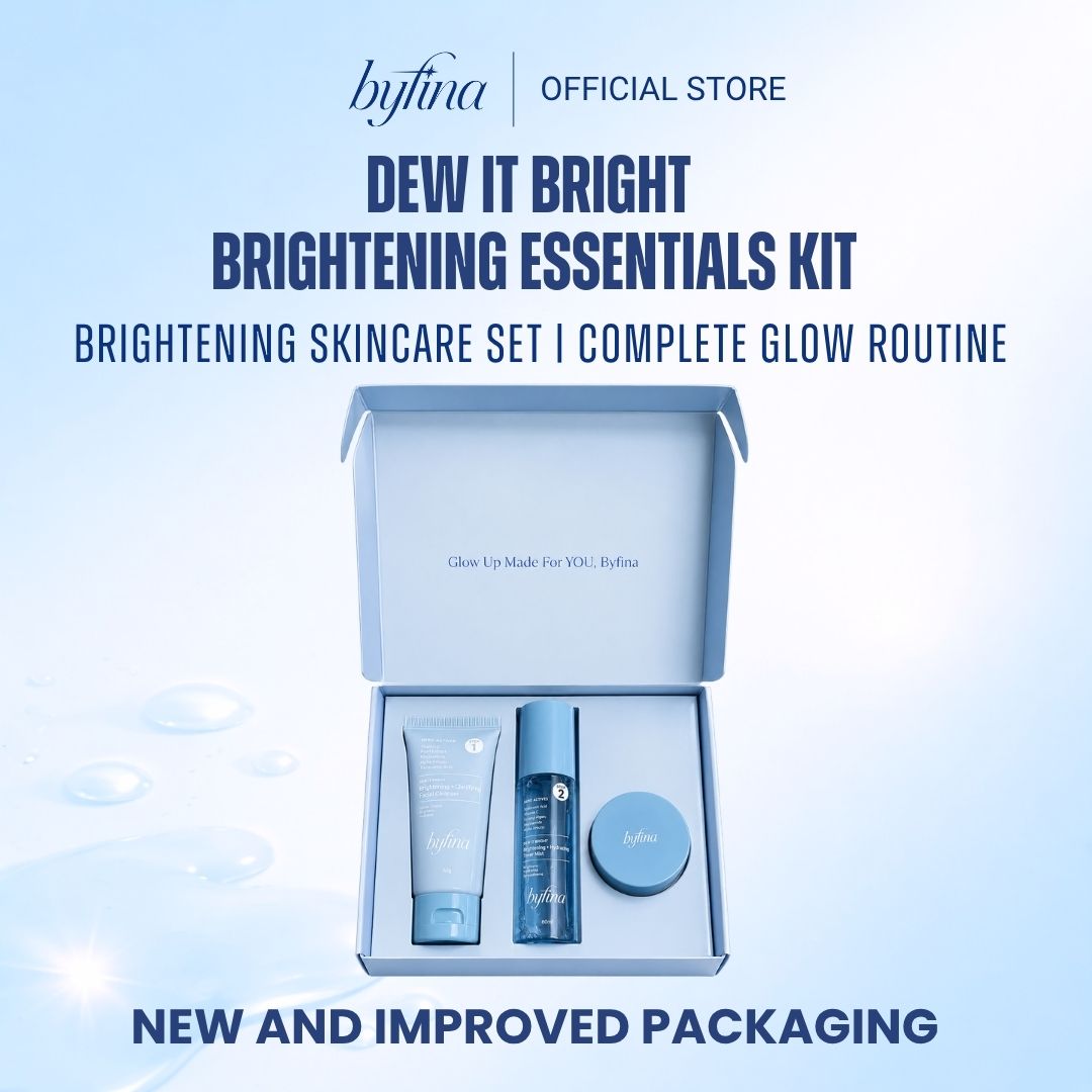 Byfina Brightening Skincare Set with Vitamin C | Cleanser Toner Moisturizer for Dull Skin Glow