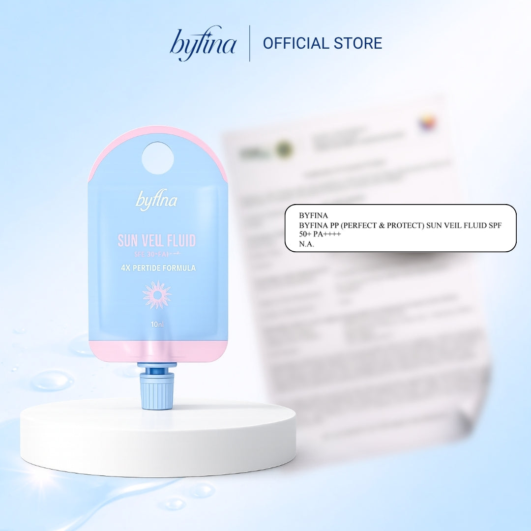 [LIMITED STOCK] Byfina Tone-Up Sunscreen Sachet SPF50+ PA++++ | Lightweight Sun Veil Fluid with Soft Matte Finish (10ml)