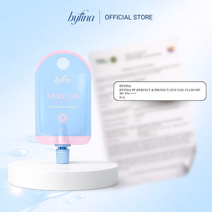[LIMITED STOCK] Byfina Tone-Up Sunscreen Sachet SPF50+ PA++++ | Lightweight Sun Veil Fluid with Soft Matte Finish (10ml)