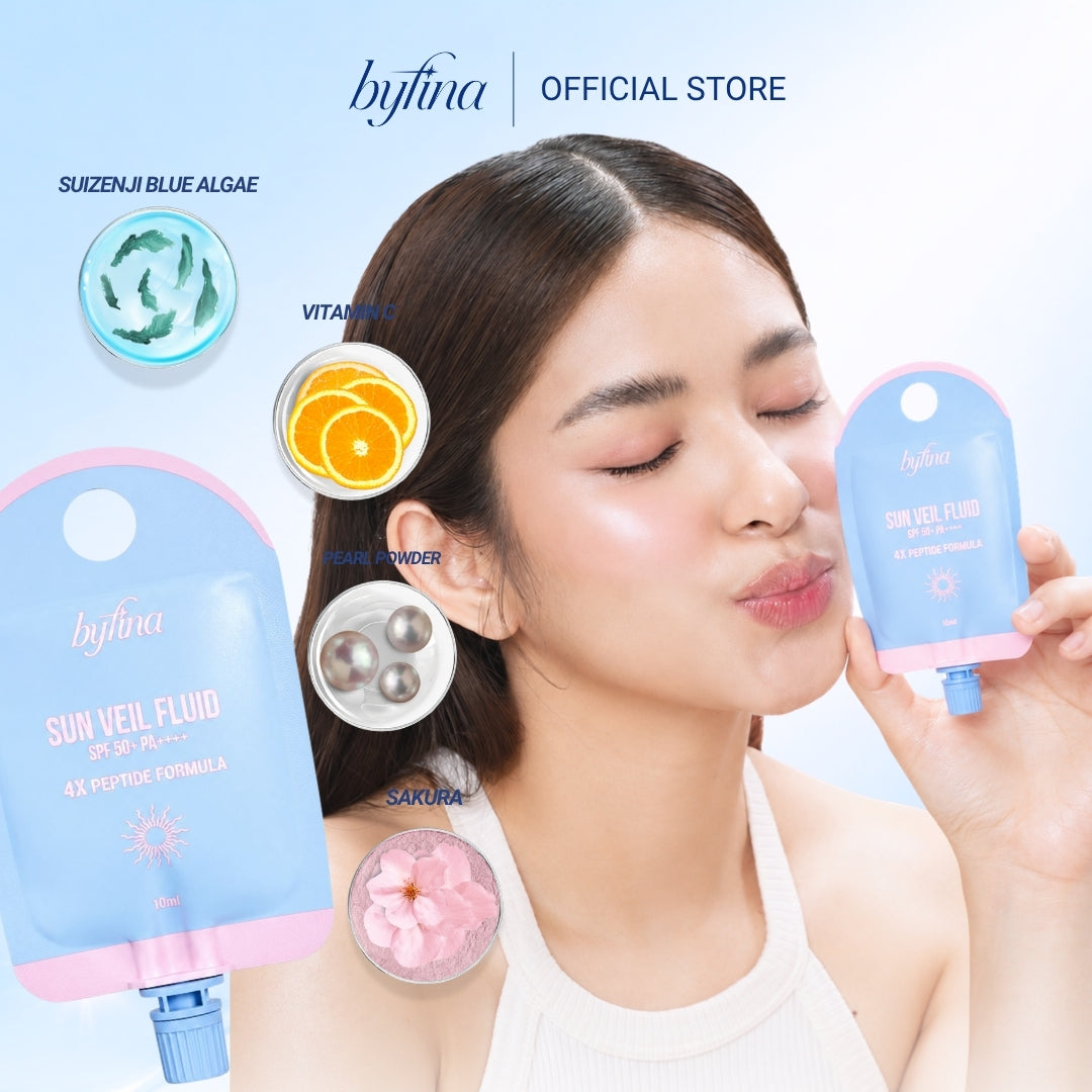 [LIMITED STOCK] Byfina Tone-Up Sunscreen Sachet SPF50+ PA++++ | Lightweight Sun Veil Fluid with Soft Matte Finish (10ml)