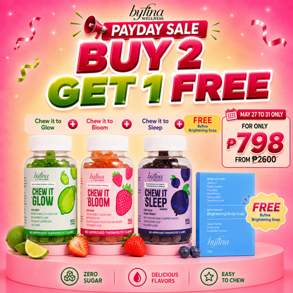 Byfina 60s Glutathione Collagen Gummies Bright Skin Anti Aging | Ashwagandha Melatonin Less Stress